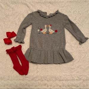 Mayoral • sweater dress with knee socks and bow